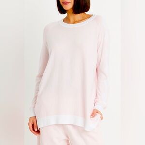 NWT Planet by Lauren G Pima Cotton Long Diamonds Crewneck Sweater One Size